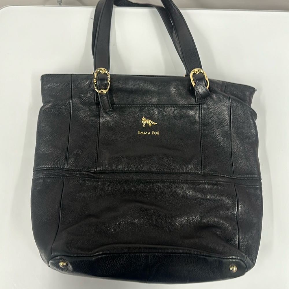 Emma fox black leather tote bag
